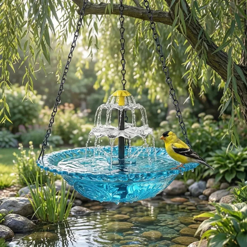 1Solar Cascade Hanging Bird Bath Fountain