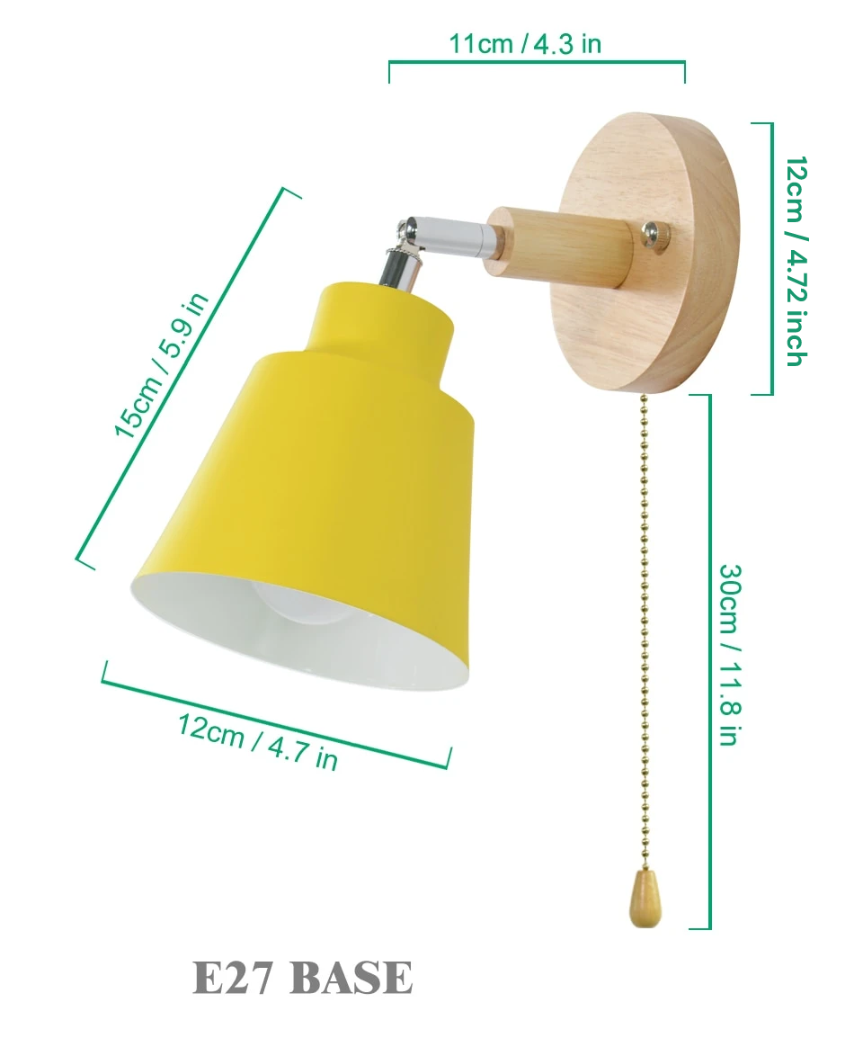 Siopsrl| Rotatable Collin Wall Light with Pull Chain Switch