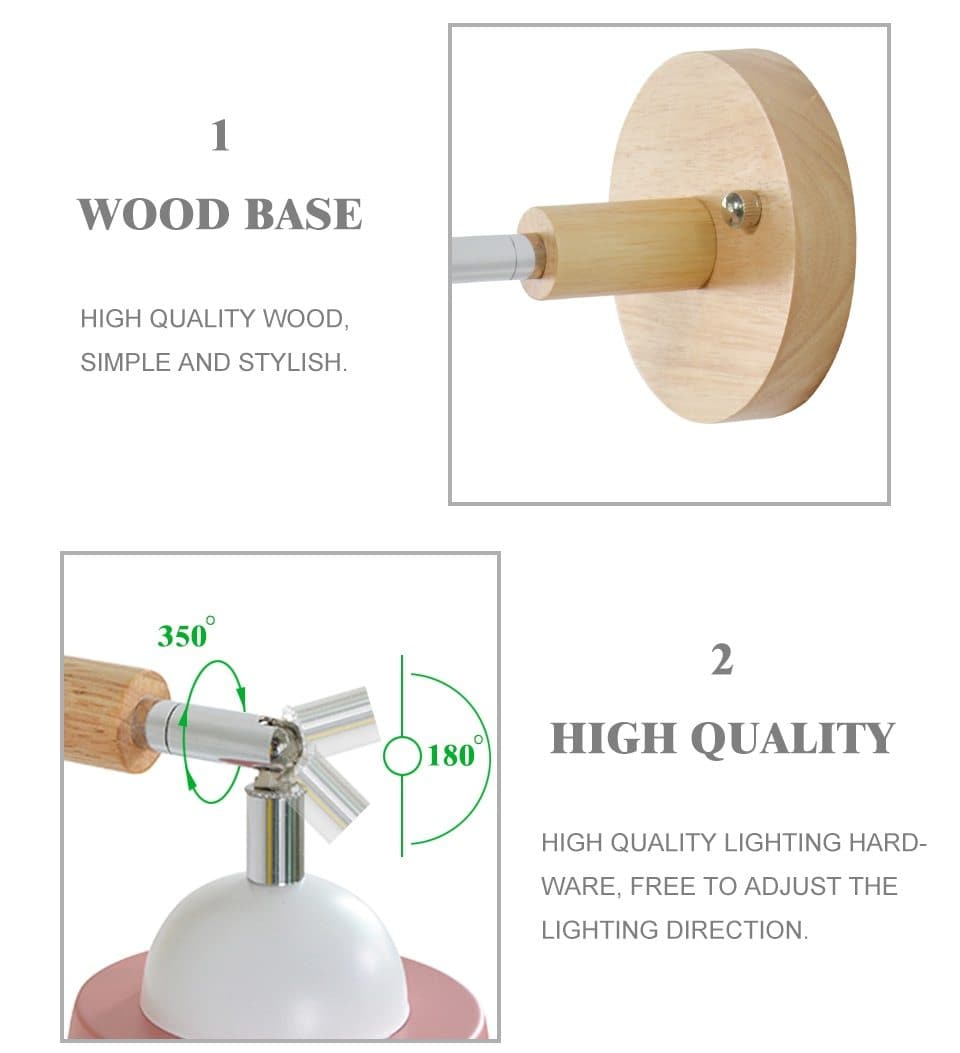Siopsrl| Rotatable Collin Wall Light with Pull Chain Switch