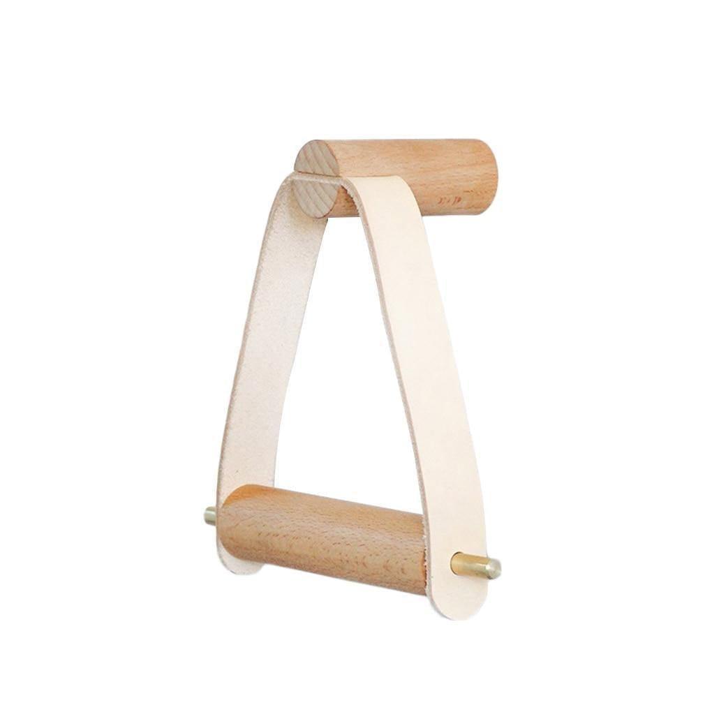 Siopsrl| High-Quality Toilet Paper Holder | Oak & Faux Leather | Minimalist Bathroom Design