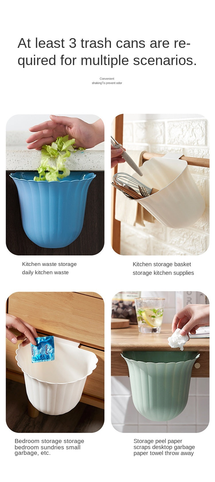 Nordic Flower Shape Hanging Trash Can | Siopsrl