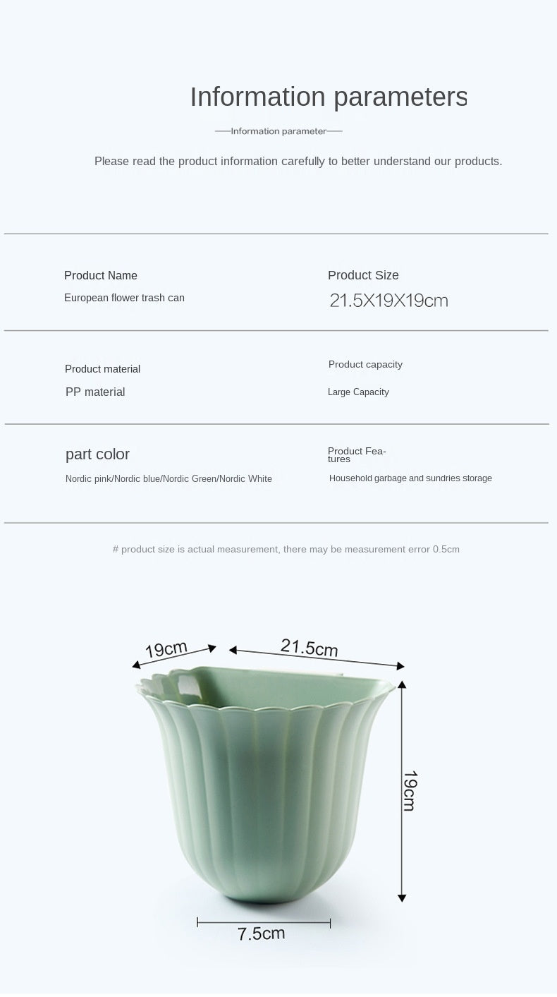 Nordic Flower Shape Hanging Trash Can | Siopsrl
