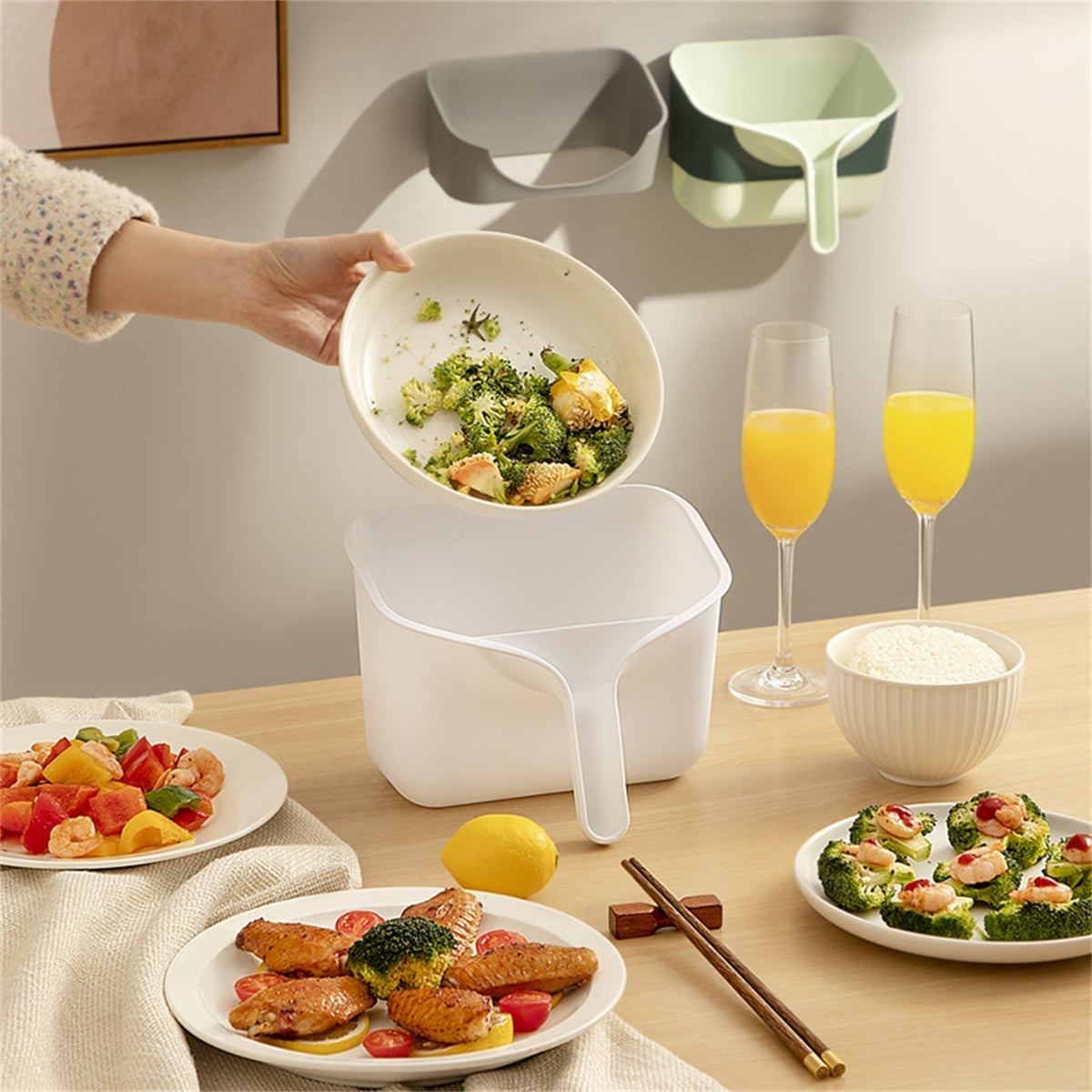 Siopsrl| Cabinet Door Removable Kitchen Trash Can
