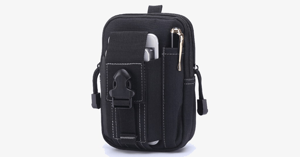 siopsrl | Military Waist Bag - Made of Nylon - Waterproof Design - Zipper Closure - Attach with Belt - Travel Gear - Outdoor - Available in 3 Colors