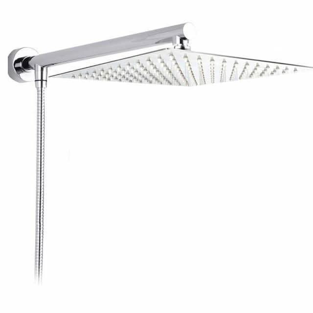 Siopsrl| Wall-Mounted Rainfall Shower Head with Adjustable Arm and Hose