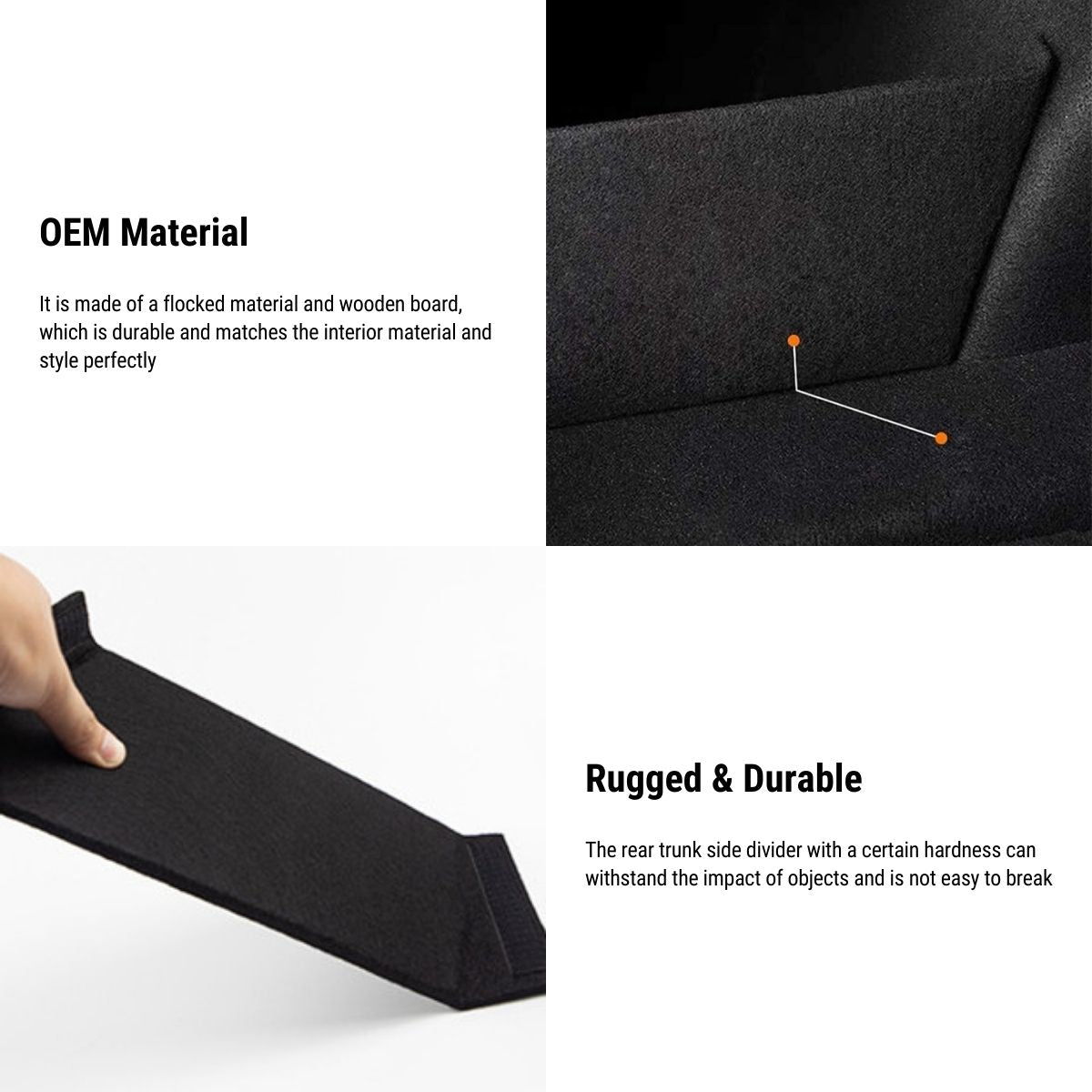 Rear Trunk Organizer Side Divider for Tesla Model 3 & Model Y