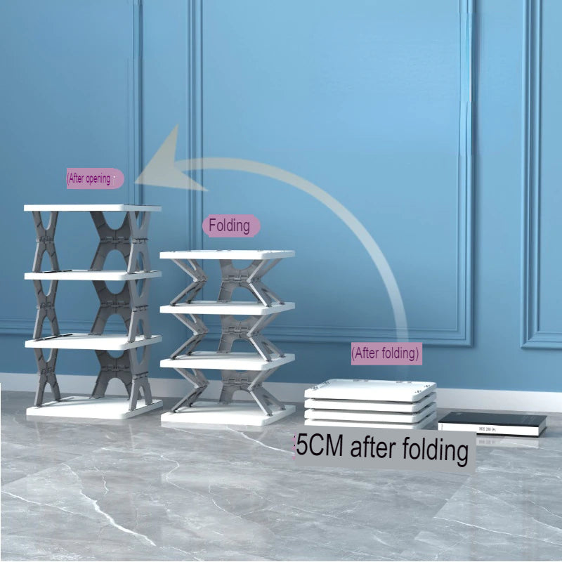 Siopsrl| Space Saving Foldable Stackable Shoe Storage Rack