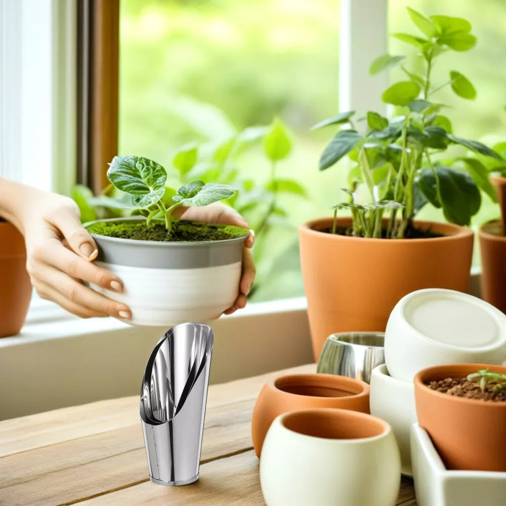 Siopsrl| Stainless Steel Scoop for Potting Soil – Robust Planting Scoop for Garden and Balcony