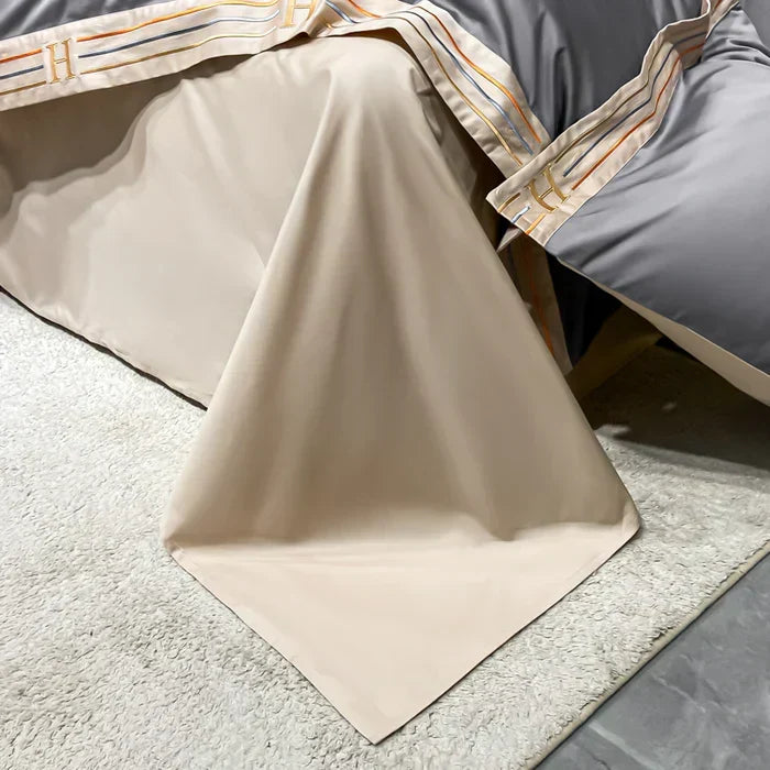 Siopsrl| Satin Cotton Embroidered Bedding Set - Luxora