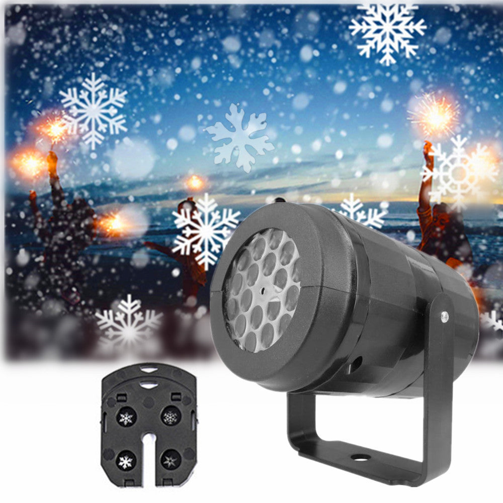 LED Christmas Projector Snowflakes Light Show – Waterproof Outdoor Lamp with 16 Patterns