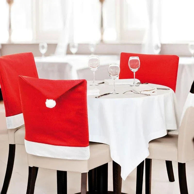 SantaSeat Christmas Chair Covers – Set of Decorative Chair Covers with Santa Design