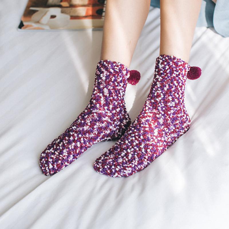 Coral Fleece Cupcake Socks