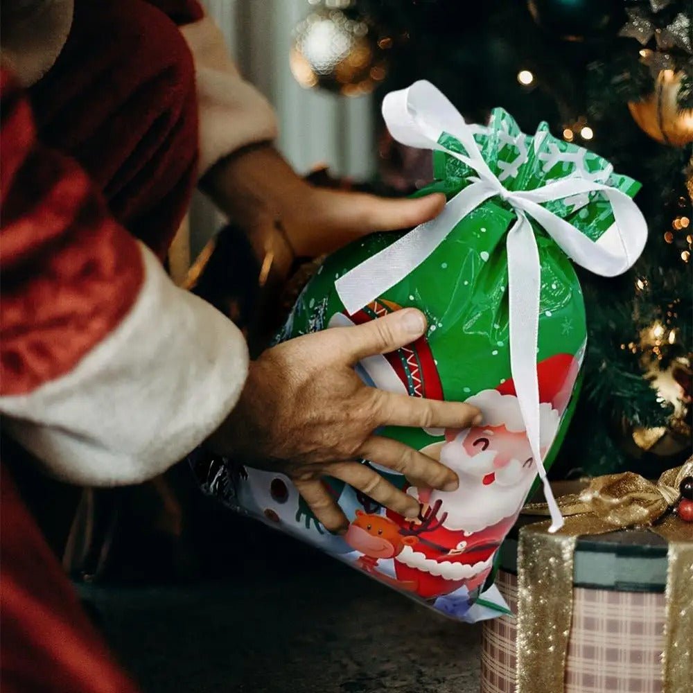 Drawstring Reusable Christmas Gift Bags - Gift Packaging Bag Christmas Decorations