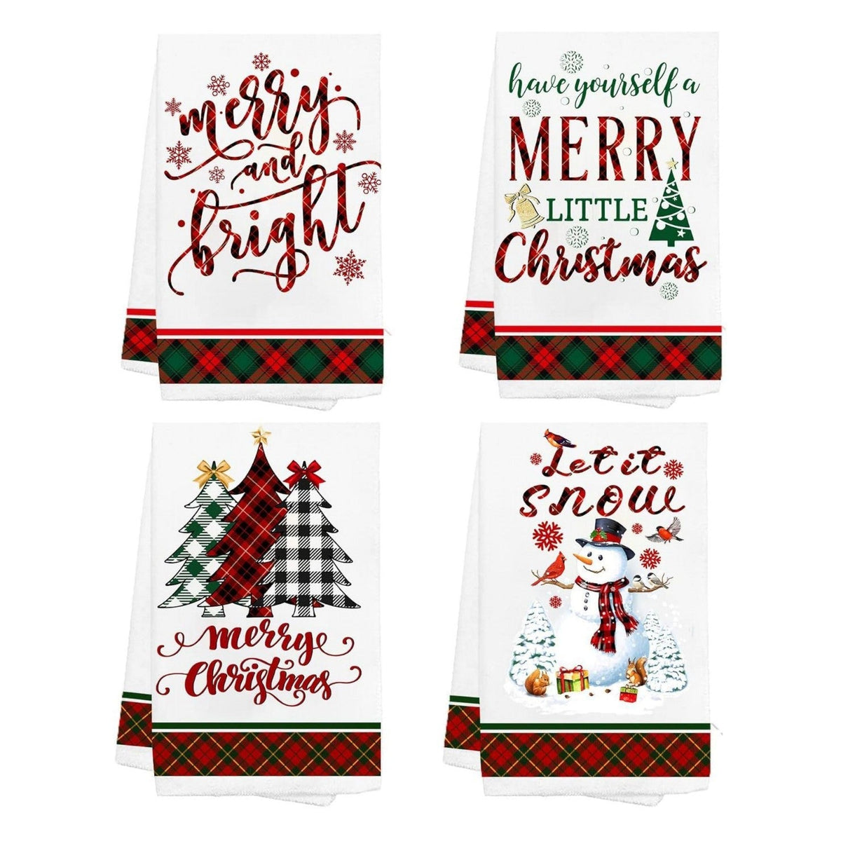 Simple Letter Christmas Tree Kitchen Towel