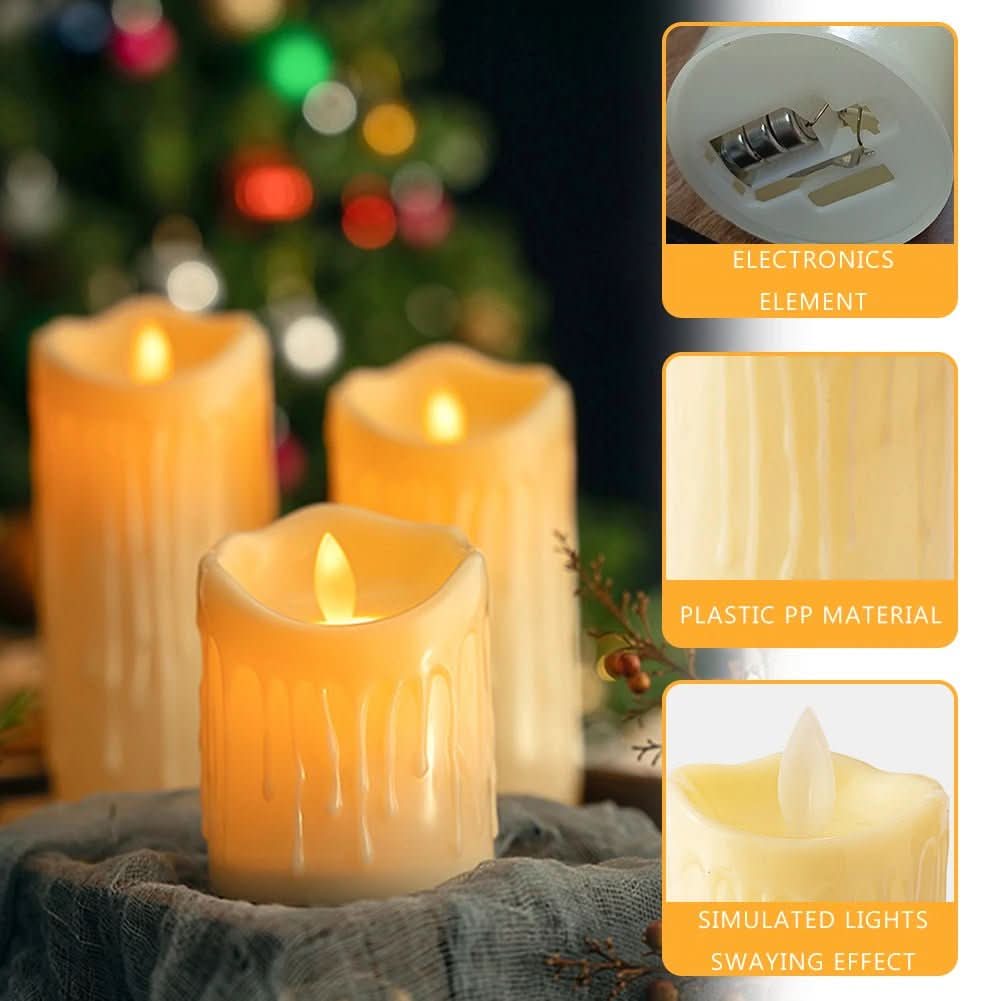 LED candles with flicker effect in ivory white