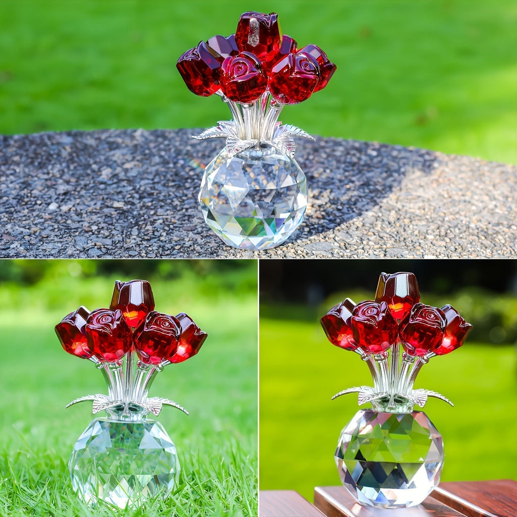 Eternal Crystal Artificial Rose Bouquet – Everlasting Romantic Gift for Valentine’s Day, Anniversaries, Christmas, Mother's or Father's Day