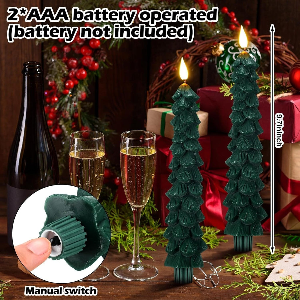 LED Christmas Candle with Music | Christmas Tree Decoration | Flickering Light & Warm White | Safe Candle Lighting