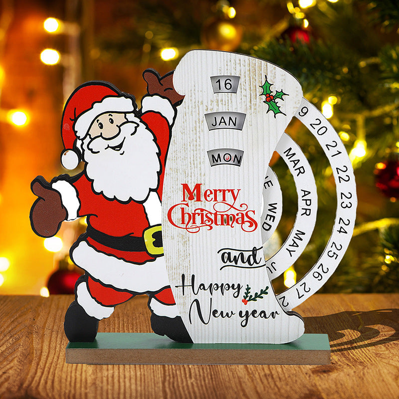 Wooden Santa Claus Acrylic Countdown Calendar