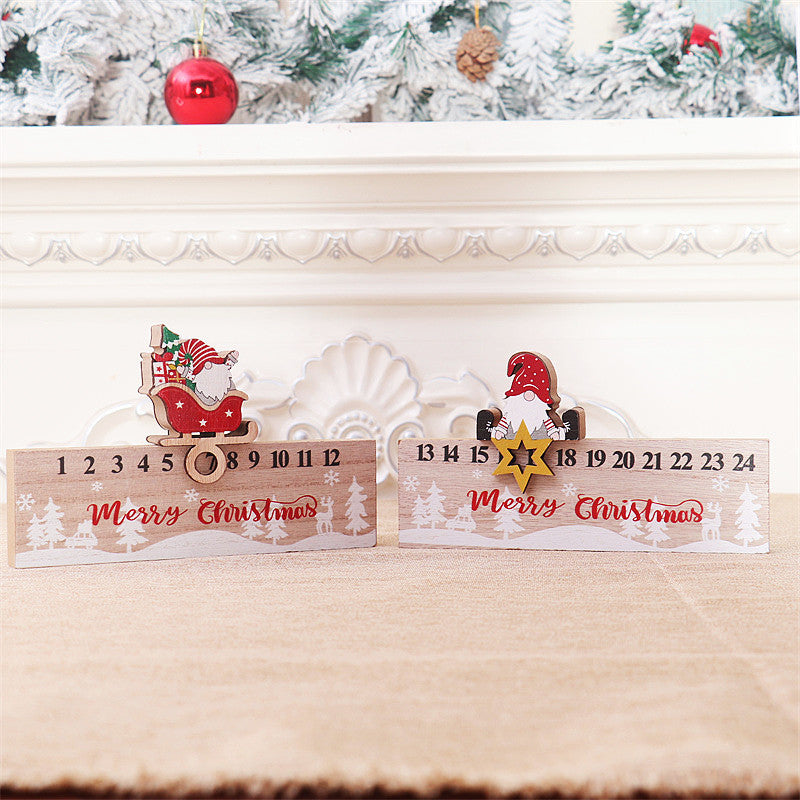 Wooden Christmas Old Man Countdown Calendar