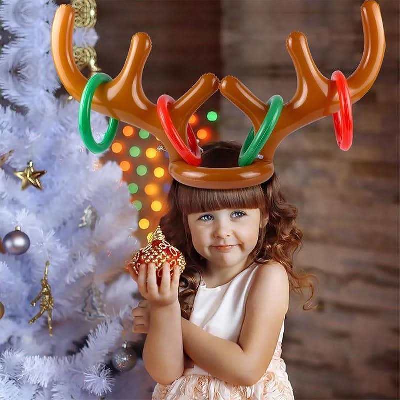 Inflatable Reindeer Antler Ring Toss Game Set