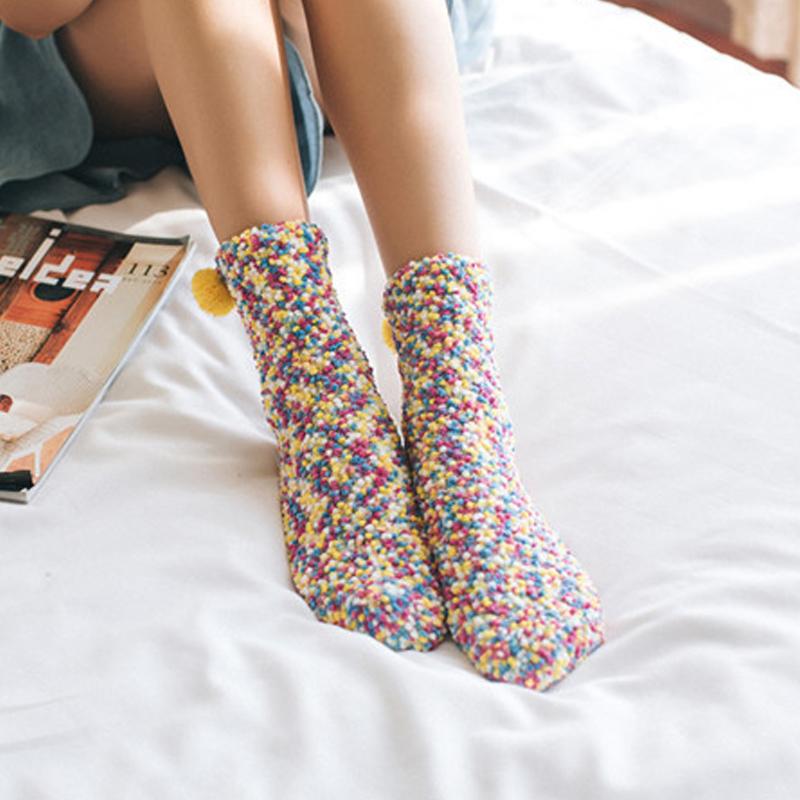Coral Fleece Cupcake Socks