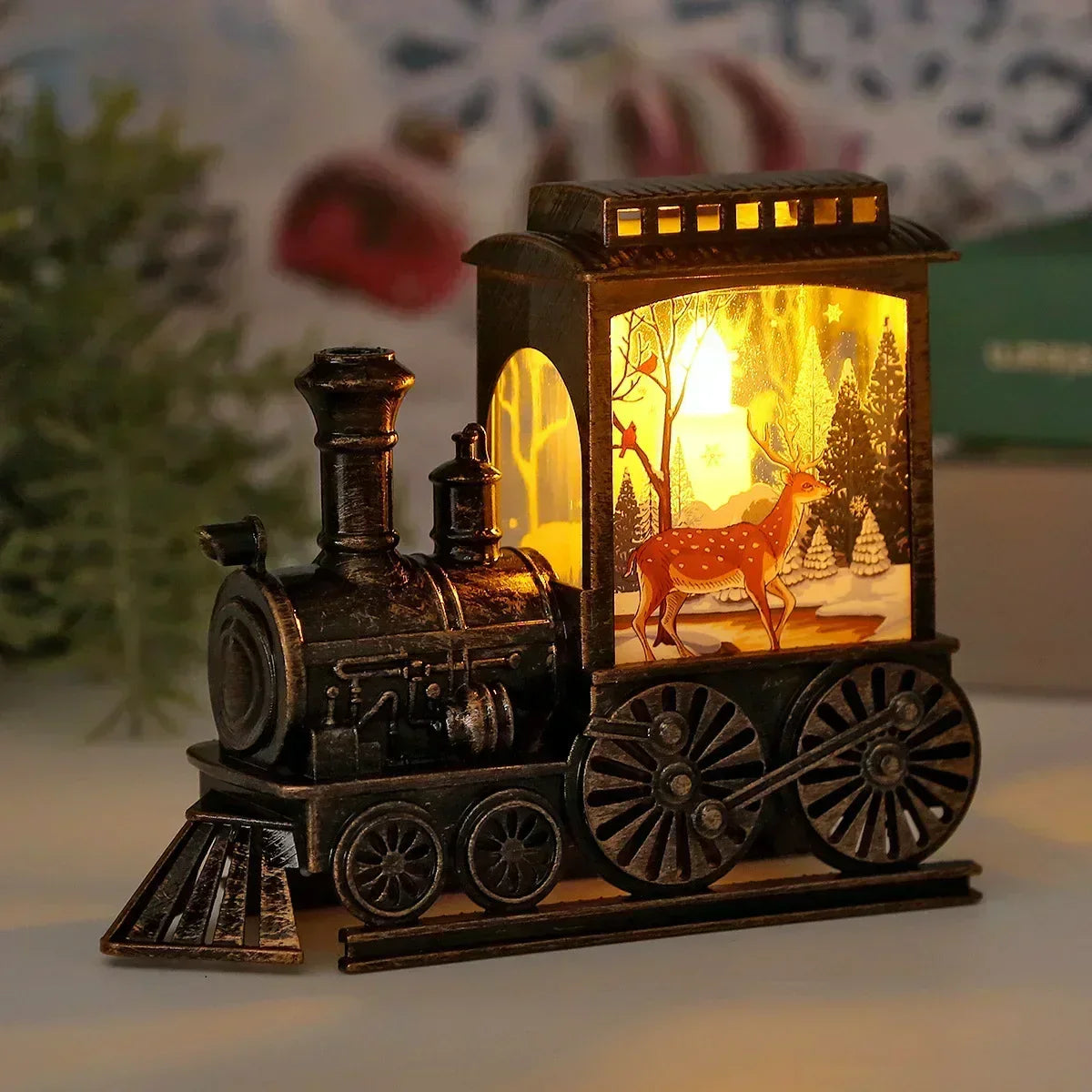 LED Lantern Vintage Train Light for Christmas