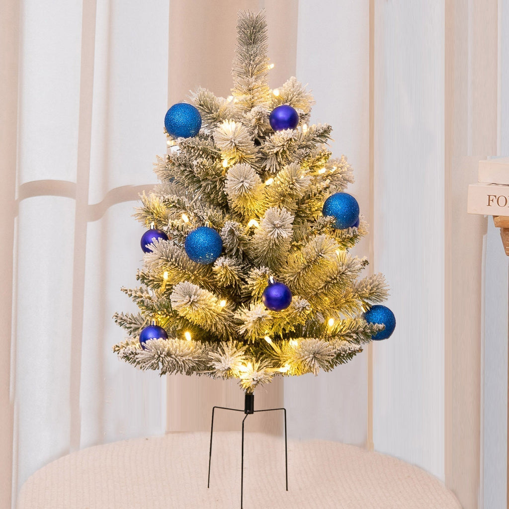 Christmas Urn Filler with LED Lights | 18" Realistic Pine Arrangement | Indoor/Outdoor Decor