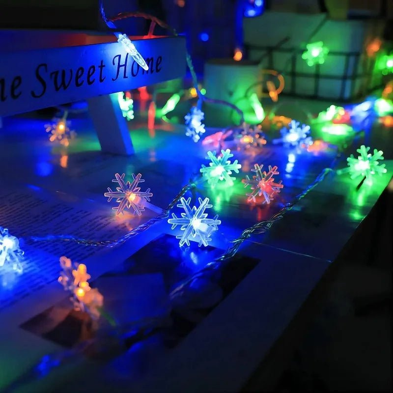 LED Snowflake Lights - String Garland Christmas Lights