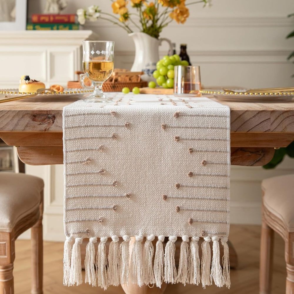 Liora Elegant Tassel Table Runner