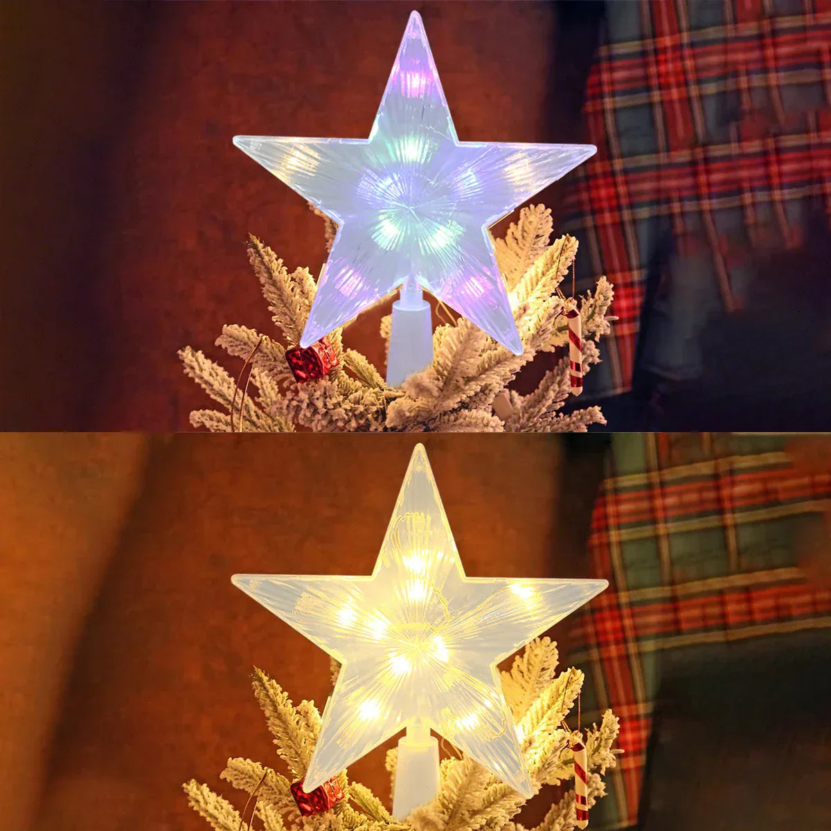 Bright Christmas Star – LED Illuminated Tree Topper for Christmas Tree, Sparkling Christmas Decoration for Festive Lighting and Elegant Decor