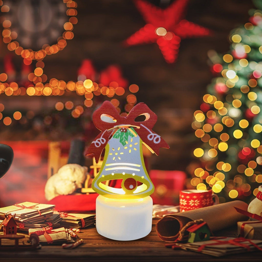 Electronic LED Christmas Candle Lamps - Set of 10 – Adorable Santa, Snowman & Tree Night Lights for Festive Home, Party, & Garden Décor