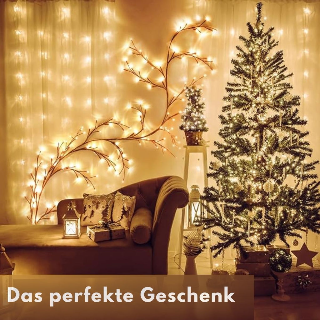 LED Grapevine Fairy Lights - 100 LED String Lights with Green Wire for Indoor & Outdoor Decoration, Parties, and Garden Use