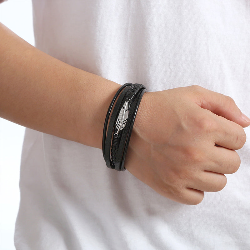 Memorial Feather Men's Bracelet