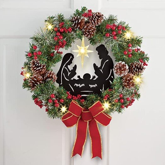 Europe And The United States Ignite The Nativity Christmas Wreath Decoration