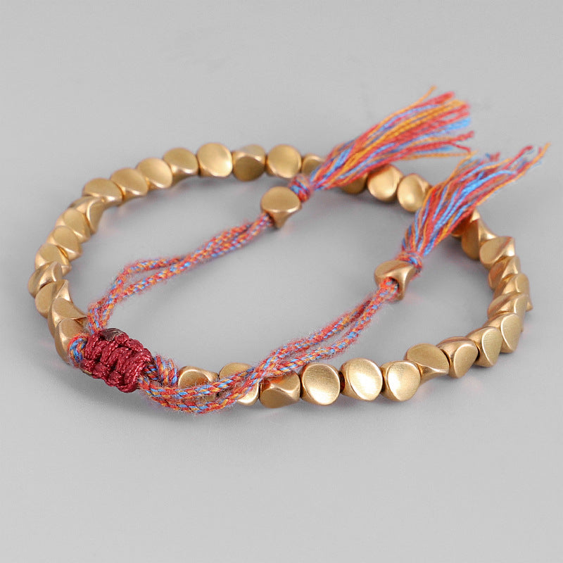 Shaped Copper Bead Bracelet