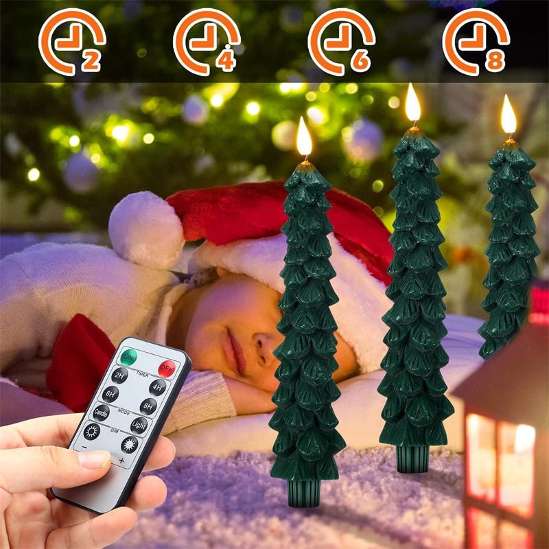 Remote-controlled LED candle tree for magical holiday atmosphere