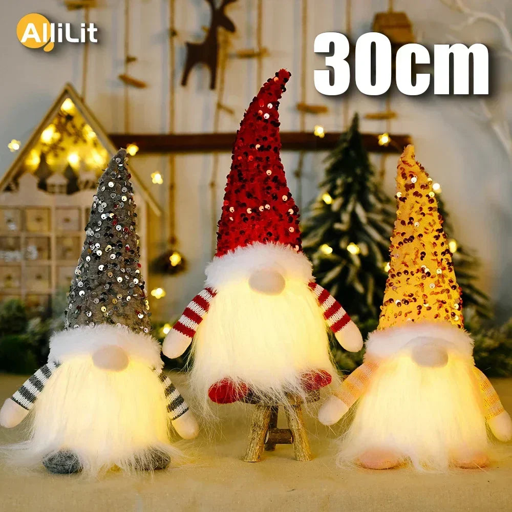 LED Christmas Gnome | Knitted Design with Night Light | Glowing Christmas Decoration | Warm & Cozy