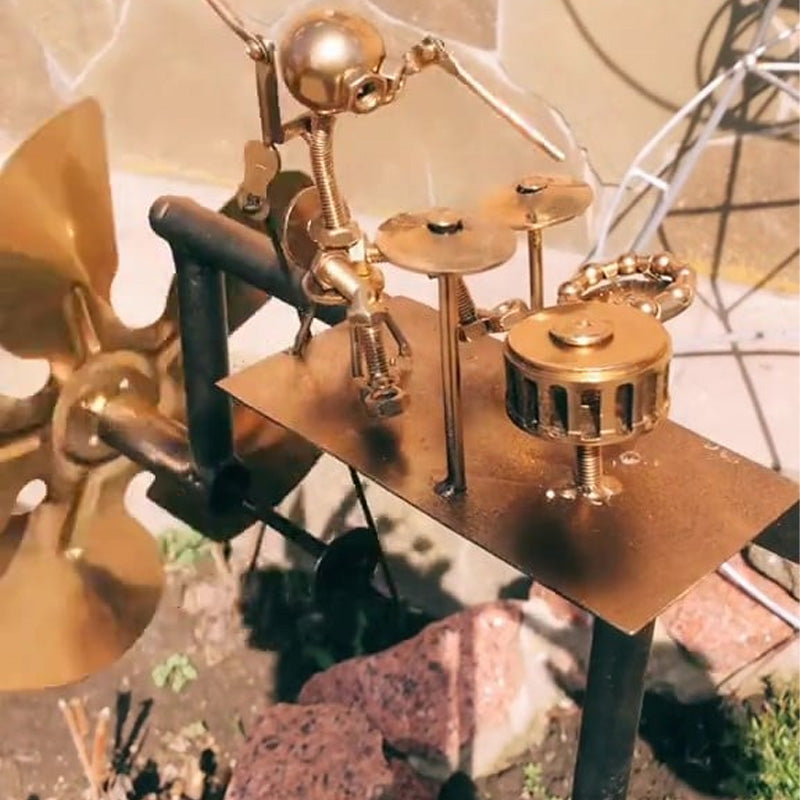 Handmade Metal Drummer Windmill