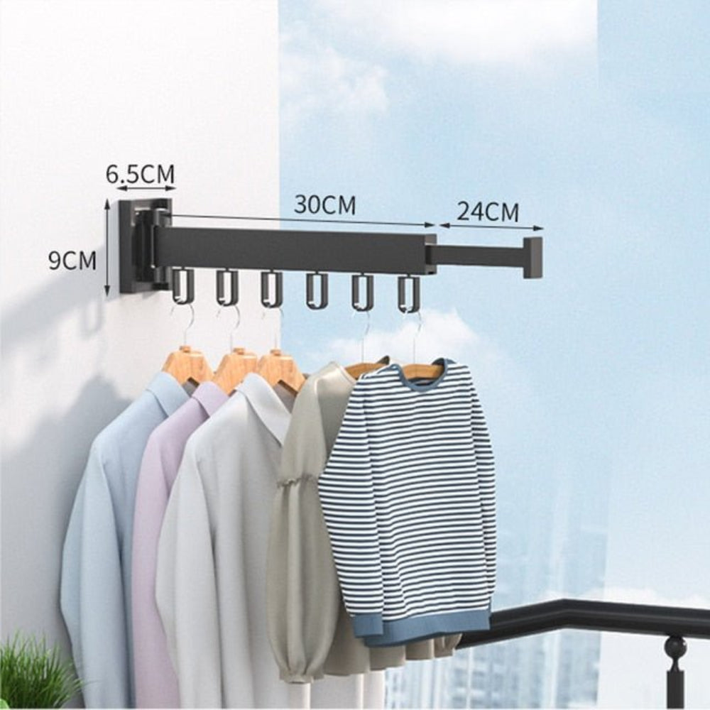 Retractable Wall-Mounted Clothes Dryer – Foldable Laundry Rack for Space-Saving Drying