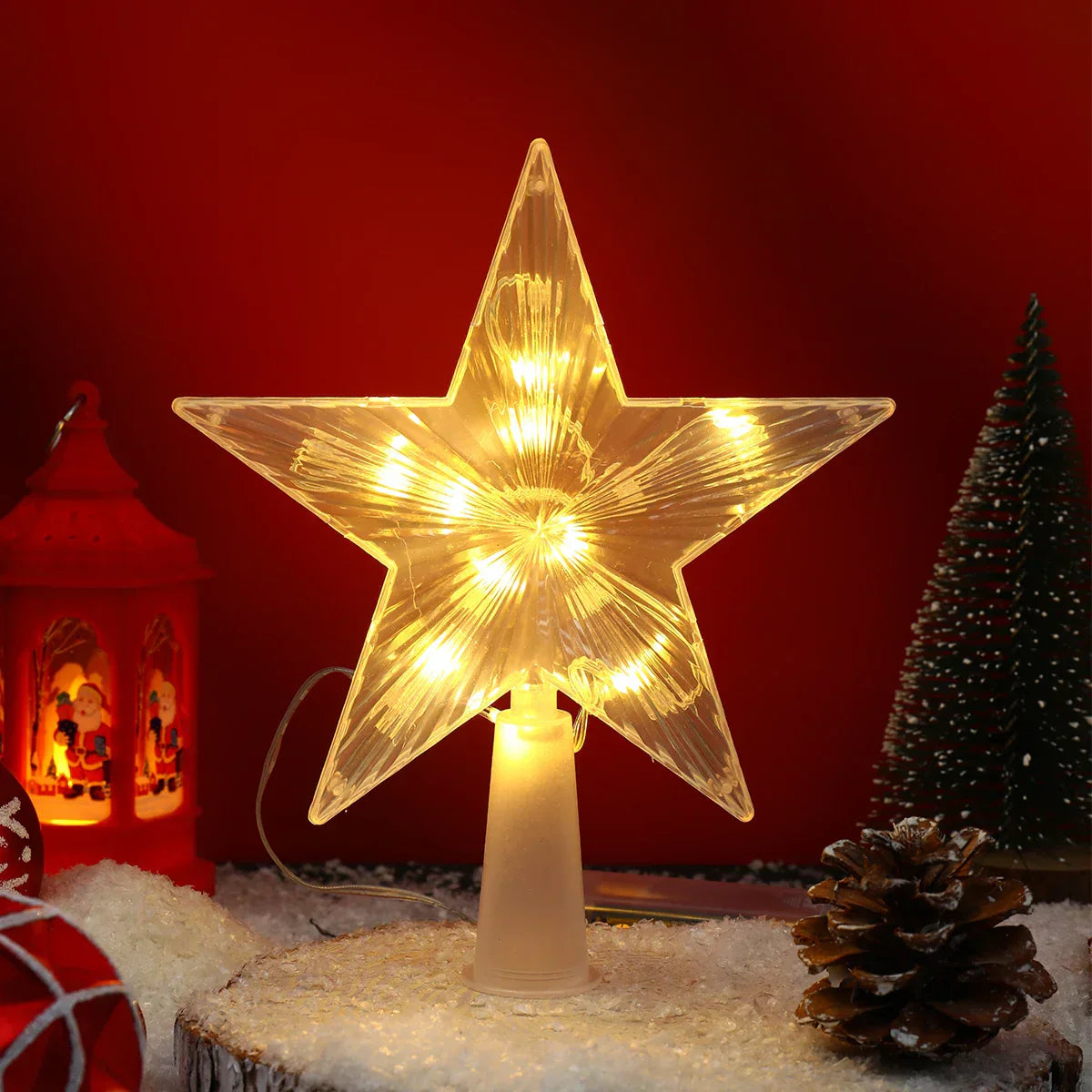 Bright Christmas Star – LED Illuminated Tree Topper for Christmas Tree, Sparkling Christmas Decoration for Festive Lighting and Elegant Decor
