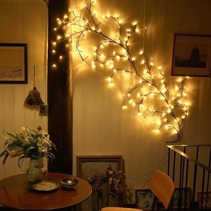 LED Grapevine Fairy Lights - 100 LED String Lights with Green Wire for Indoor & Outdoor Decoration, Parties, and Garden Use