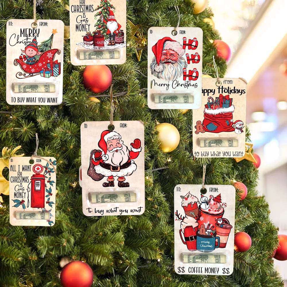 Christmas Money Holder Ornament | Wooden Hanging Decoration | Handcrafted Holiday Gift Surprise