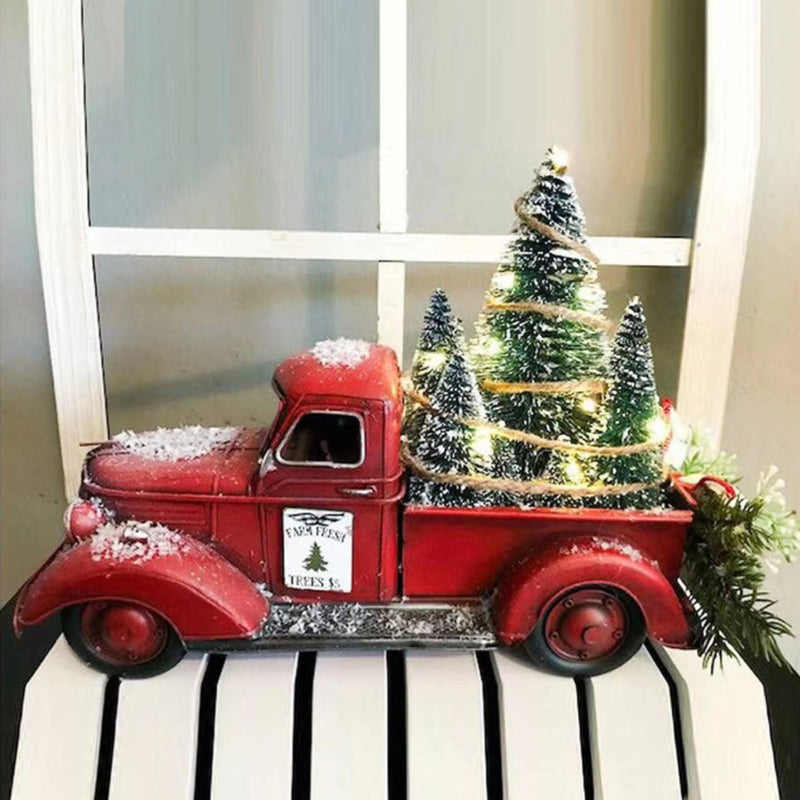 Red Farm Truck Christmas Decorations