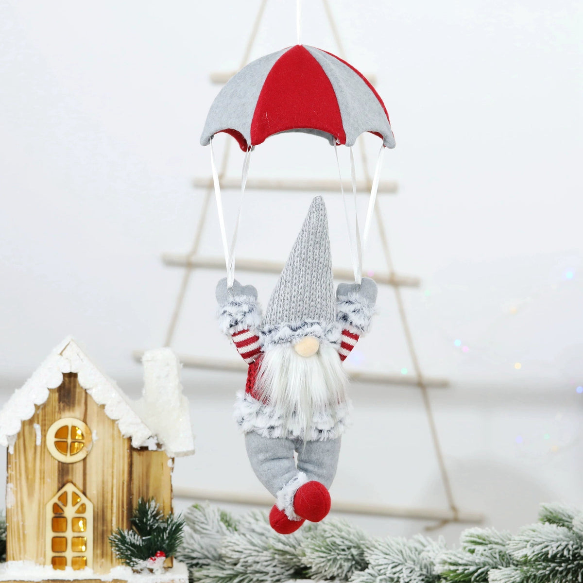 Christmas Faceless Gnome Parachute Hanging Ornament
