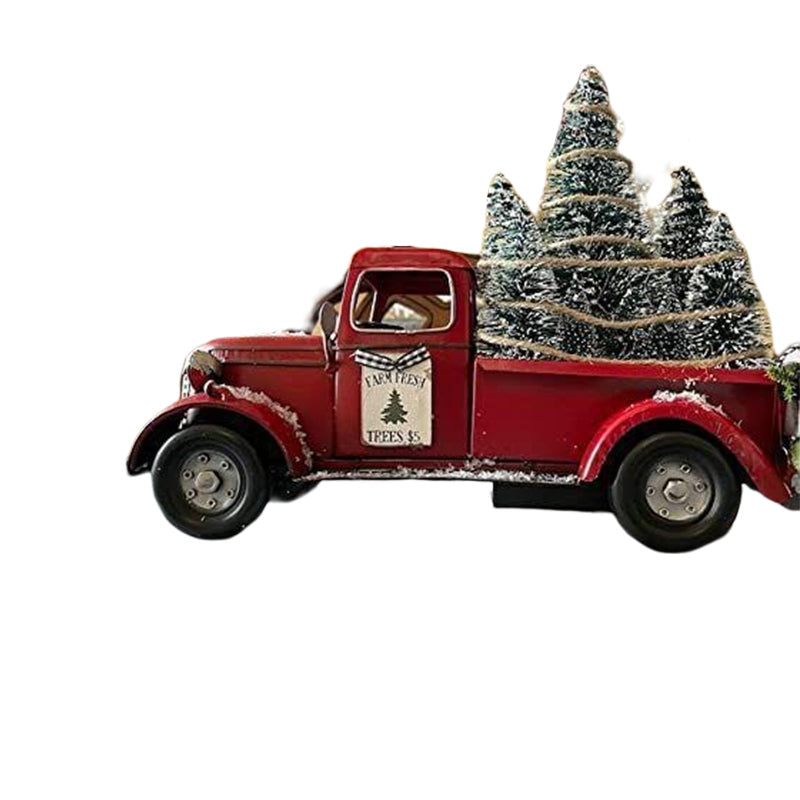 Red Farm Truck Christmas Decorations
