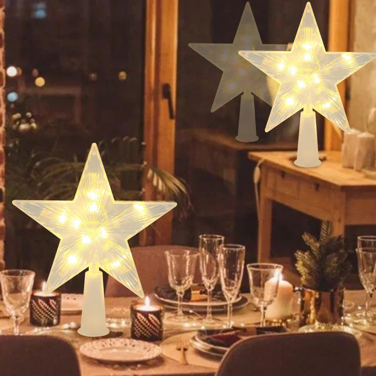 Bright Christmas Star – LED Illuminated Tree Topper for Christmas Tree, Sparkling Christmas Decoration for Festive Lighting and Elegant Decor