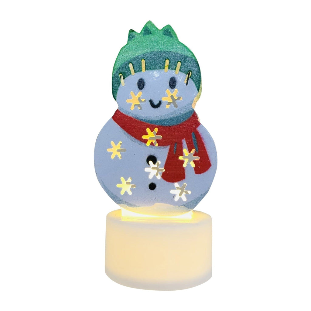 Electronic LED Christmas Candle Lamps - Set of 10 – Adorable Santa, Snowman & Tree Night Lights for Festive Home, Party, & Garden Décor