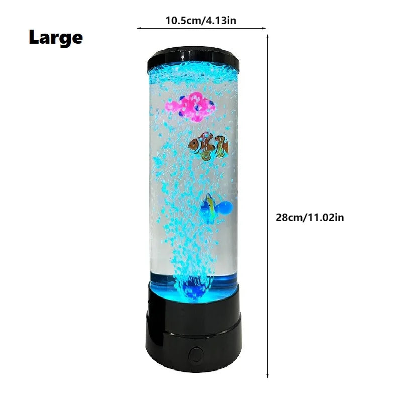 Simulated Led Colorful Large Bubble Fish Light Aquarium Tank Usb Night Light for Home Desk Bedroom Living Room