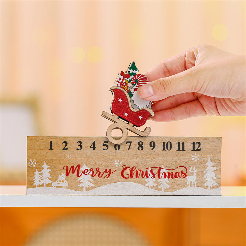 Wooden Christmas Old Man Countdown Calendar