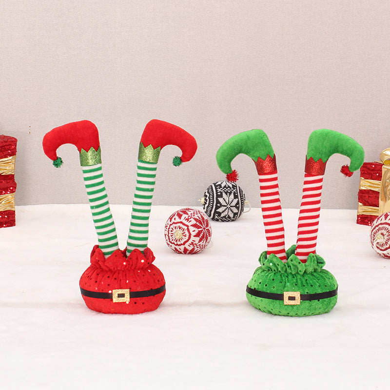 Grinch Thief Elf Legs Holiday Ornament